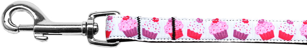 Pink and Purple Cupcakes Nylon Ribbon Pet Leash 5/8 inch wide 6Ft Lsh